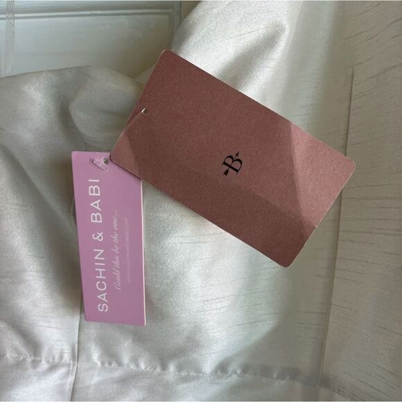 NWT Anthropologie Sachin & Babi Dova Puffed One-Shoulder Bow Wrap Mini Dress - Picture 7 of 16